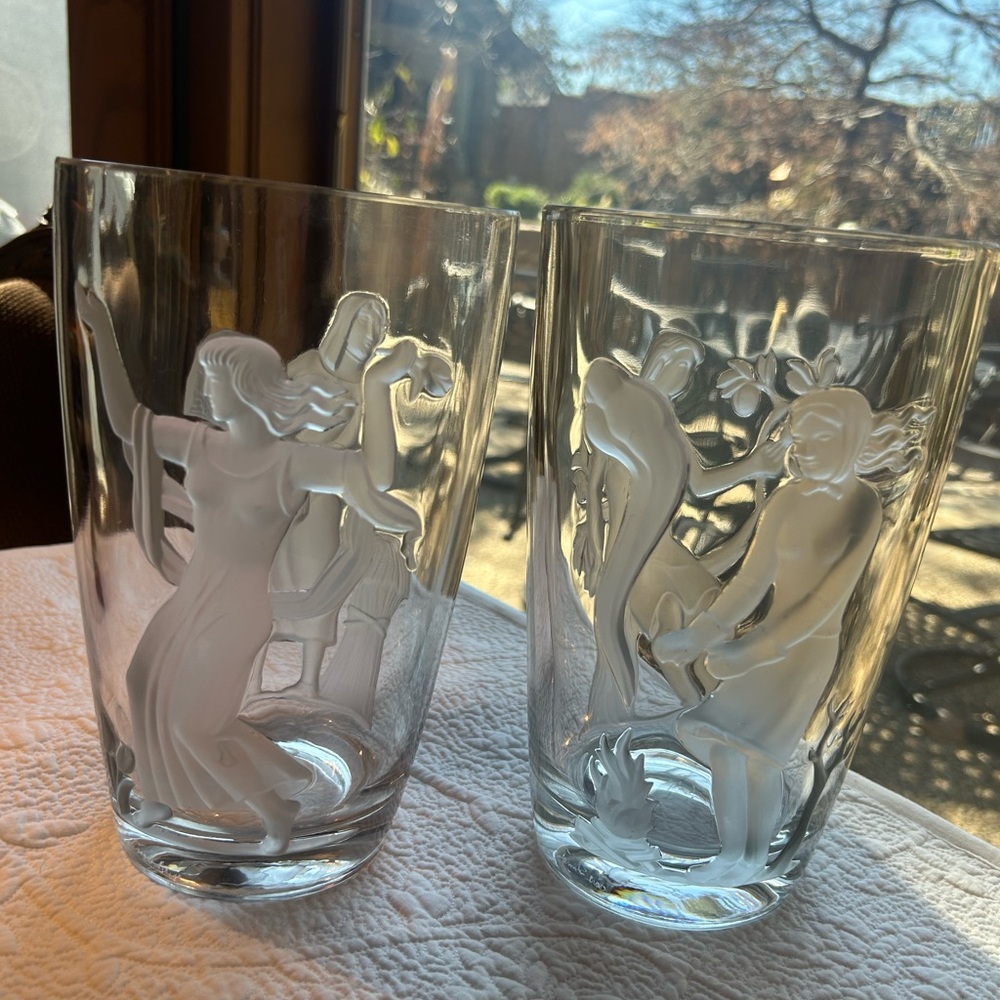 ❤️❤️HOST PICK🎉❤️❤️Pair of Vintage Verlys Vases Vessels Signed Carl Schmitz 1940